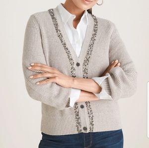 Chico's knit sparkle embellished sweater. Size 8 (Chico"s size 1)